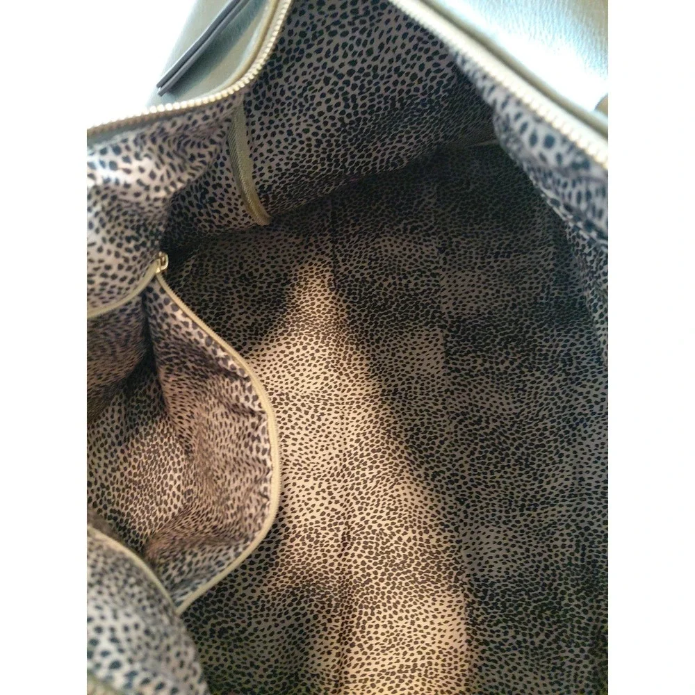 Faux Leather Large Travel Duffel Tote Bag Overnight Bag Green Y2k Boho Travel